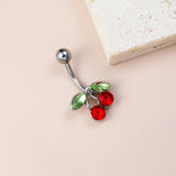 Belly Ring Cherry Zircon Belly Stainless Steel Rod – Stylish Gifts — 6