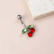 Belly Ring Cherry Zircon Belly Stainless Steel Rod – Stylish Gifts — 6