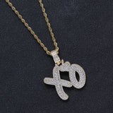 Copper XO Pendant Copper Inlaid Zircon Necklace – Jewelry Gift Ideas — 2