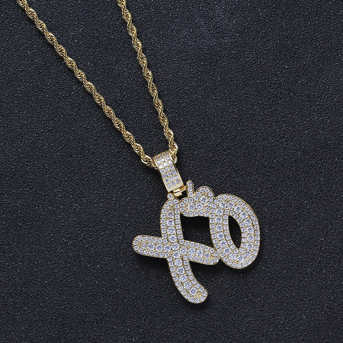 Copper XO Pendant Copper Inlaid Zircon Necklace – Jewelry Gift Ideas — 2
