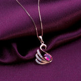 Swan Necklace 925 Silver Rose Gold Plated Pendant – Jewelry Gift Ideas — 5