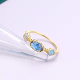 S925 Silver Sapphire Blue Zircon Natural Topaz Ring – Gift Ideas — 5