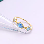 S925 Silver Sapphire Blue Zircon Natural Topaz Ring – Gift Ideas — 5