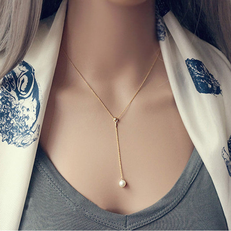 Ladies Adjustable Y-shaped Pearl Necklace – Jewelry Gift Ideas — 1