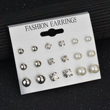 Row of studs, earrings, 9 pairs of pearls – Stylish Gifts — 7
