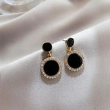 Small Sense Of Temperament Black Circle Earrings – Meaningful Gifts — 5
