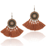 Fabric Tassel Large Version Sunflower Earrings – Unique Gift Ideas — 5