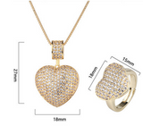 Luxury Big Heart Shape Pendant Necklace Ring – Jewelry Gift Ideas — 3