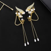 Qingqiu Fox Antique Ear Clips Long Tassel Elf Earrings – Stylish Gifts — 6