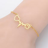 Cat Paw Cardiogram Beating Heart Pendant Bracelet – Jewelry Gift Ideas — 3