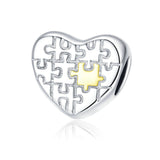 S925 Silver Love Puzzle Charm Plating Heart – Jewelry Gift Ideas — 2
