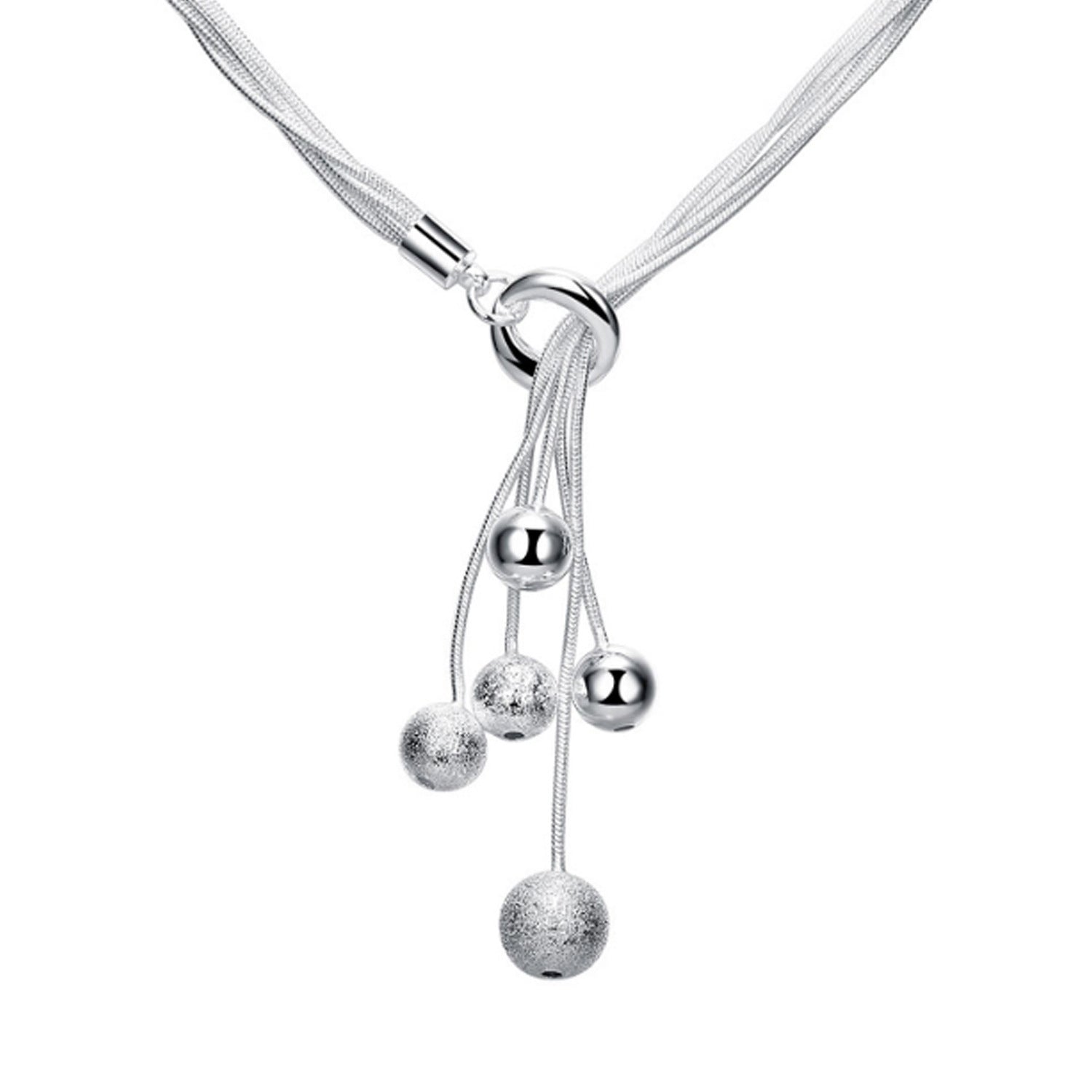 Snake bone 5 beads sand beads necklace – Jewelry Gift Ideas — 1