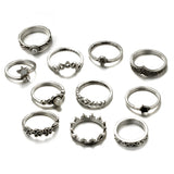 Fashion Retro Carved 11 Piece Set Joint Ring – Stylish Gifts — 4