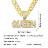 Full Diamond Alphabet Queen Pendant Necklace – Jewelry Gift Ideas — 6