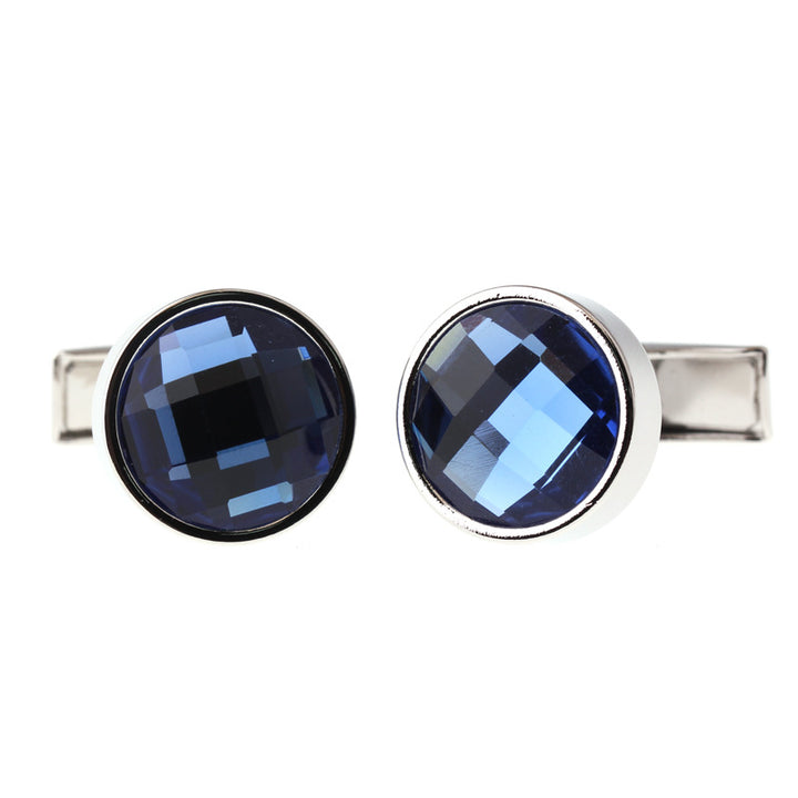 Exquisite Blue Crystal Cufflinks For Men And Women – Gifts for Him — 1
