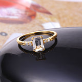 Simple Retro 925 Silver Square White Crystal Ring – Holiday Gift Ideas — 5