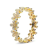 Rose Gold Daisy Group Ring Small Daisy Flower Simple – Stylish Gifts — 5