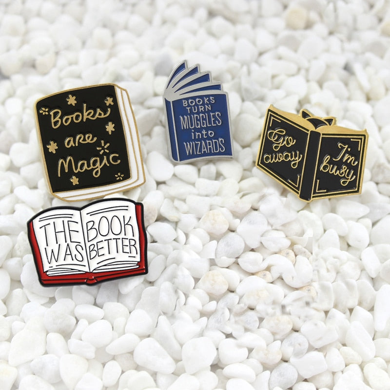 Cartoon book flip book brooch – Jewelry Gift Ideas — 1