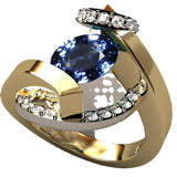 18K Gold Plated Sapphire Two-tone Ring For Women – Gifts for Her — 3