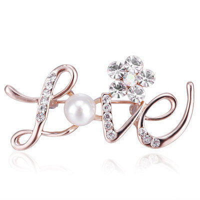 Jewelry Flower Love Brooch Inlaid With Diamond – Jewelry Gift Ideas — 1