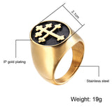 Stainless steel ring cross croissant ring – Thoughtful Gifts — 3