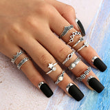 Fashion Retro Carved 11 Piece Set Joint Ring – Stylish Gifts — 5