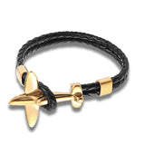 Fashion Machine Leather Bracelet Stainless Steel – Stylish Gifts — 18