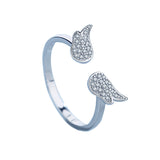Fashion Sweet Diamond Angel Wing Silver Ring – Stylish Gifts — 5