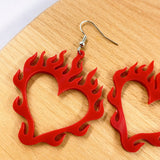 Love Earrings Flame Peach Heart Personality – Gifts for Couples — 3