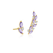 Sterling Silver Stud Diamond Branches Zircon Asymmetric – Gift Ideas — 10