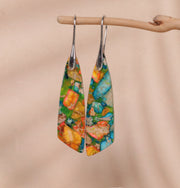 Geometric Flower Shape Pendant Earrings – Jewelry Gift Ideas — 3