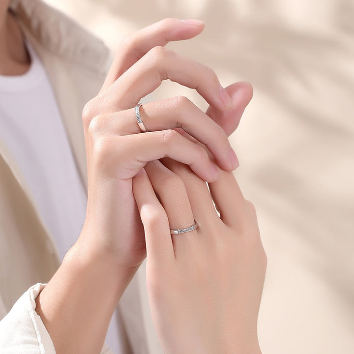 Sterling Silver Wrapped Couple Ring – Gifts for Couples — 1