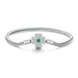 Green Zircon Lucky Four Leaf Grass Basic Bracelet – Jewelry Gift Ideas — 7