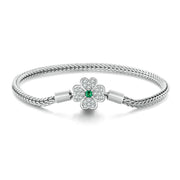 Green Zircon Lucky Four Leaf Grass Basic Bracelet – Jewelry Gift Ideas — 7
