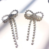 Flash Diamond Zircon Bow Long Tassel Earrings Women – Gifts for Her — 3
