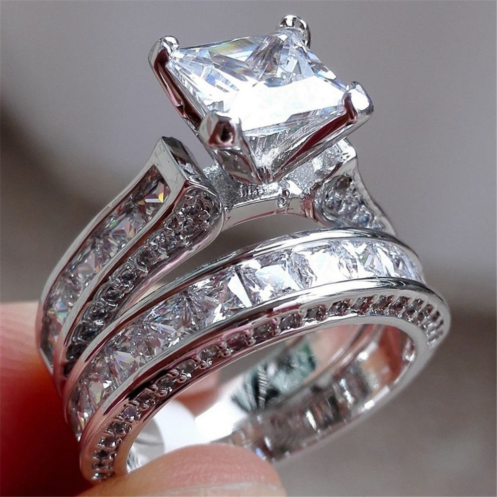 Style Charm Couple Rings His Her Silver Color – Gifts for Couples — 1