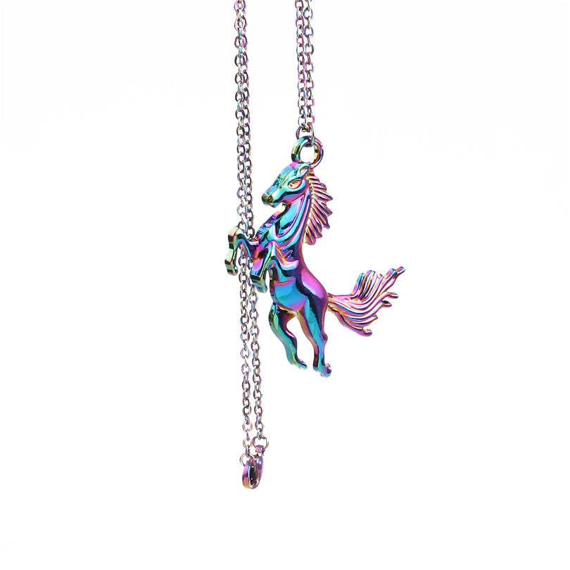 Galloping Horse Pendant Necklace Sweater Chain – Jewelry Gift Ideas — 1