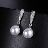 Zircon Pearl Pure Silver Pin Pendant Earrings – Jewelry Gift Ideas — 1