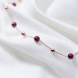 925 silver Garnet beads necklace clavicle chain – Jewelry Gift Ideas — 5