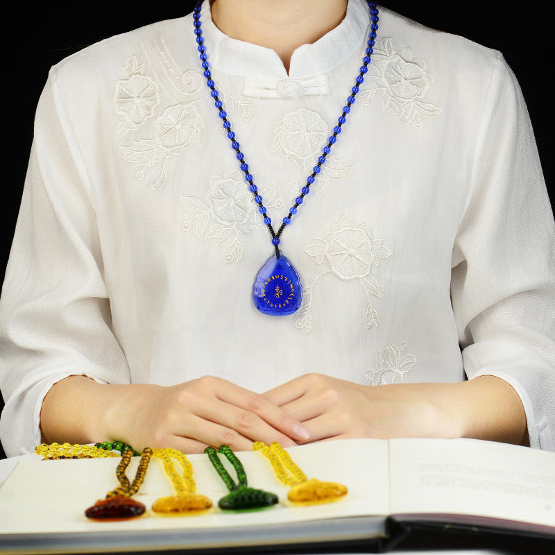 Glass pendant Buddha statue – Jewelry Gift Ideas — 1
