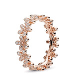 Rose Gold Daisy Group Ring Small Daisy Flower Simple – Stylish Gifts — 4