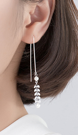 Pearl leaf tassel earrings – Surprise Gifts — 7