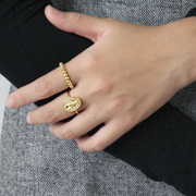 Simple geometric round beaded female ring – Gifts for Her — 5