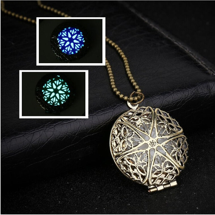Vintage Pendant Hollow Round Luminous Necklace – Jewelry Gift Ideas — 1