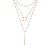 Stainless Steel Geometric Round Stack Necklace – Jewelry Gift Ideas — 5