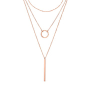 Stainless Steel Geometric Round Stack Necklace – Jewelry Gift Ideas — 5