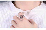 Rose Skull Ring Heart Shape Red Zircon Punk Ring – Stylish Gifts — 7