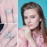 Fashion Blue Star Zircon Flower Rings – Stylish Gifts — 2