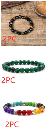 Classic Black Matte Green Malachite Bracelets – Jewelry Gift Ideas — 16