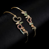 Gold Bracelet Personalized Color Zirconium MOM – Jewelry Gift Ideas — 1